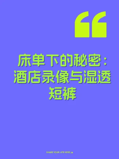 床单下的秘密：酒店录像与湿透短裤 封面