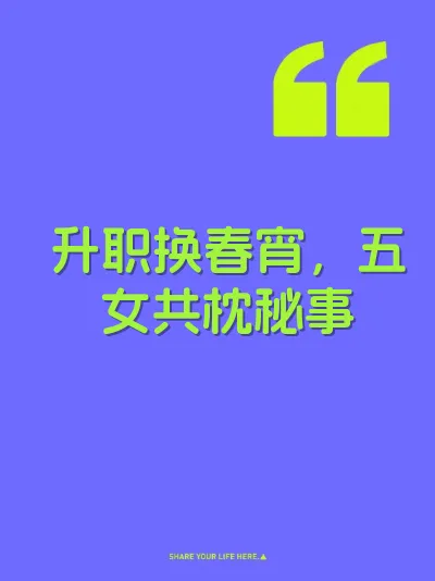 升职换春宵，五女共枕秘事 封面