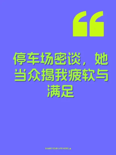 停车场密谈，她当众揭我疲软与满足 封面