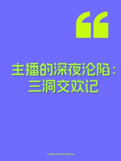 主播的深夜沦陷：三洞交欢记 封面