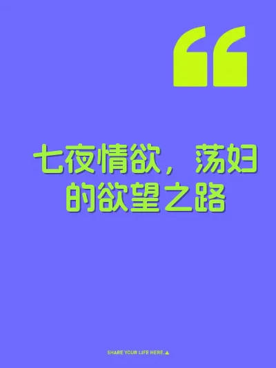 七夜情欲，荡妇的欲望之路 封面