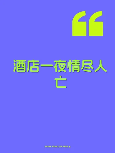 酒店一夜情尽人亡 封面