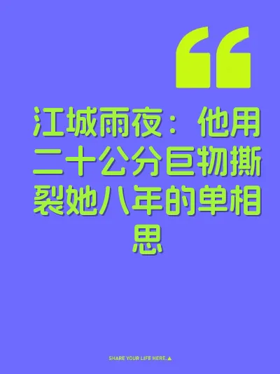 江城雨夜：他用二十公分巨物撕裂她八年的单相思 封面