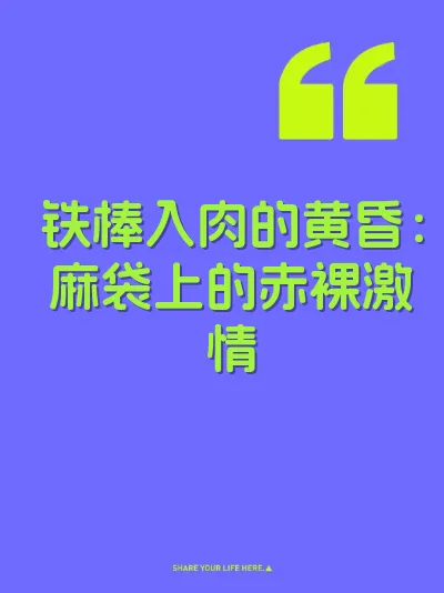 铁棒入肉的黄昏：麻袋上的赤裸激情 封面