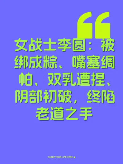 女战士李圆：被绑成粽、嘴塞绸帕、双乳遭捏、阴部初破，终陷老道之手 封面