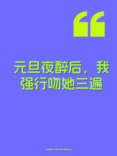 元旦夜醉后，我强行吻她三遍 封面