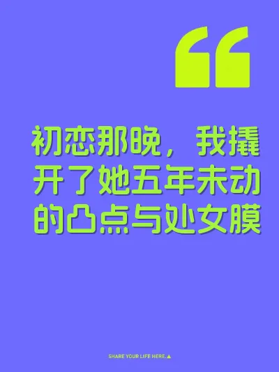 初恋那晚，我撬开了她五年未动的凸点与处女膜 封面