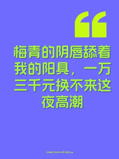 梅青的阴唇舔着我的阳具，一万三千元换不来这夜高潮 封面