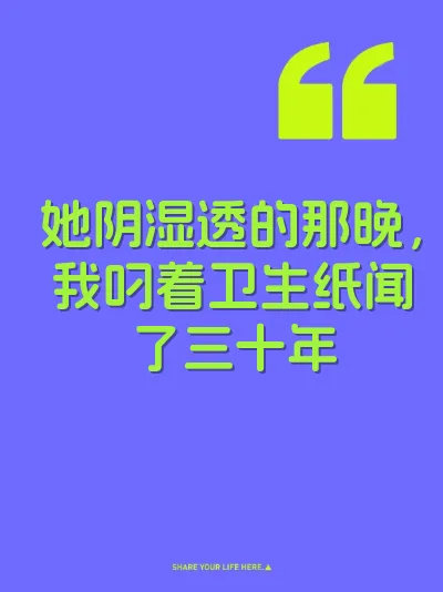 她阴湿透的那晚，我叼着卫生纸闻了三十年 封面