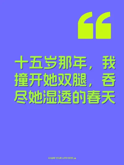 十五岁那年，我撞开她双腿，吞尽她湿透的春天 封面