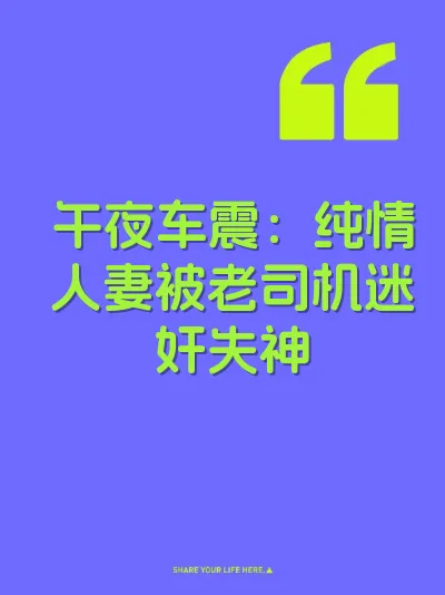 午夜车震：纯情人妻被老司机迷奸失神 封面