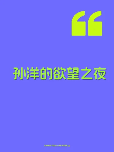 孙洋的欲望之夜 封面
