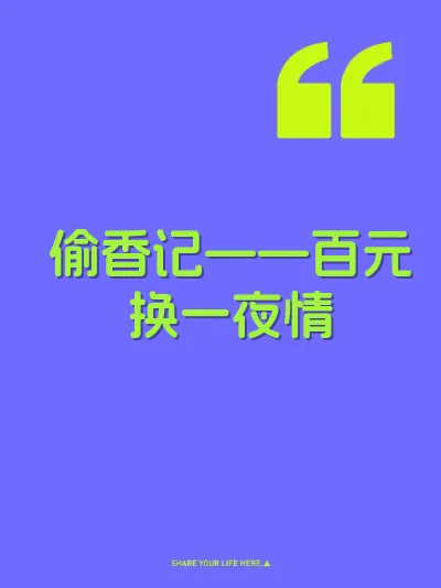 偷香记——百元换一夜情 封面