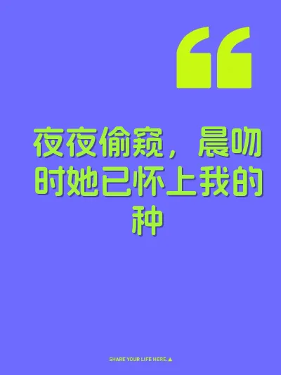 夜夜偷窥，晨吻时她已怀上我的种 封面