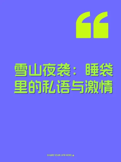 雪山夜袭：睡袋里的私语与激情 封面