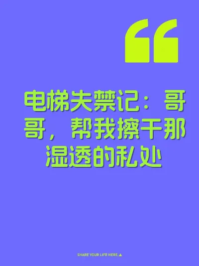 电梯失禁记：哥哥，帮我擦干那湿透的私处 封面
