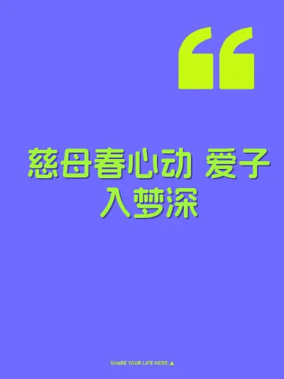 慈母春心动 爱子入梦深 封面