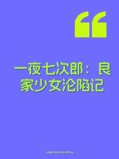 一夜七次郎：良家少女沦陷记 封面