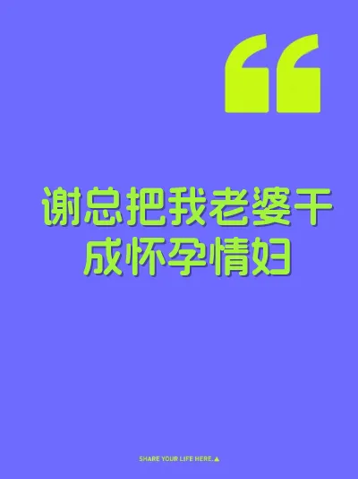 谢总把我老婆干成怀孕情妇 封面