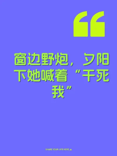 窗边野炮，夕阳下她喊着“干死我” 封面