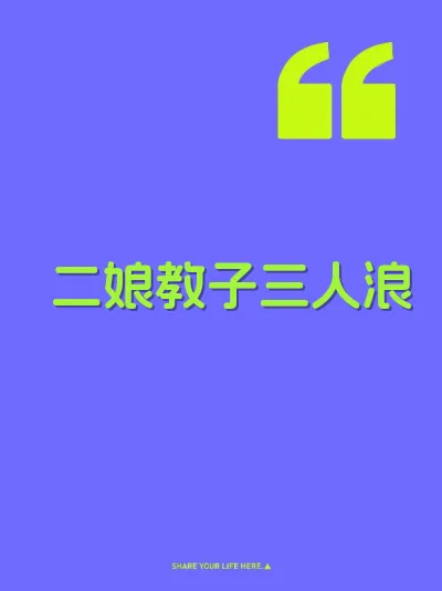 二娘教子三人浪 封面