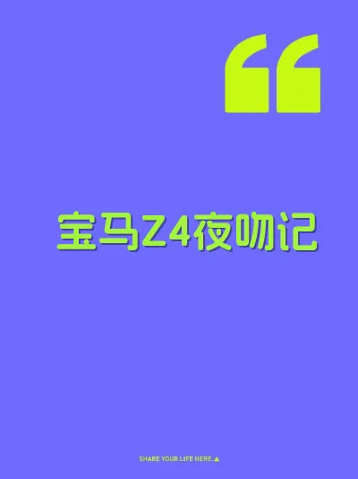 宝马Z4夜吻记 封面