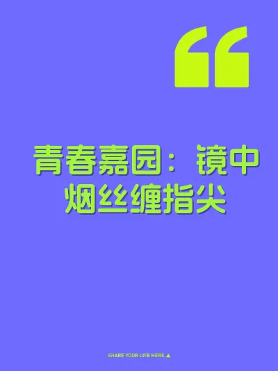 青春嘉园：镜中烟丝缠指尖 封面