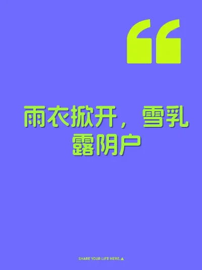雨衣掀开，雪乳露阴户 封面