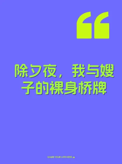 除夕夜，我与嫂子的裸身桥牌 封面