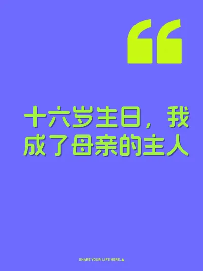 十六岁生日，我成了母亲的主人 封面
