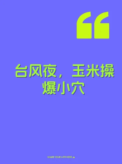 台风夜，玉米操爆小穴 封面