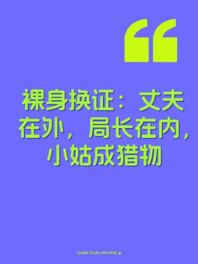 裸身换证：丈夫在外，局长在内，小姑成猎物 封面