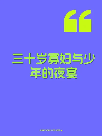 三十岁寡妇与少年的夜宴 封面