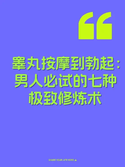 睾丸按摩到勃起：男人必试的七种极致修炼术 封面