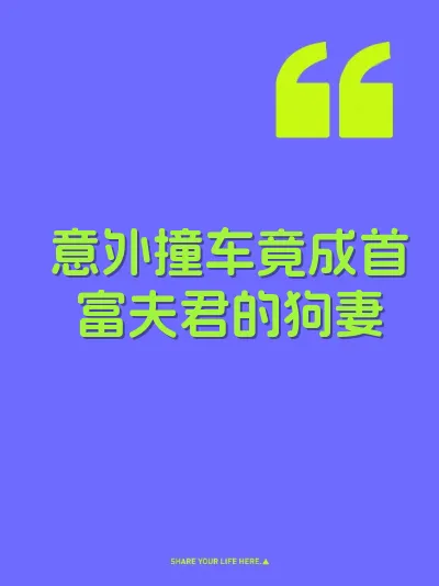 意外撞车竟成首富夫君的狗妻 封面