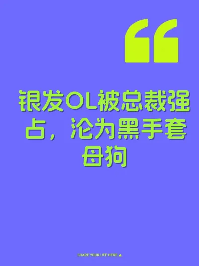 银发OL被总裁强占，沦为黑手套母狗 封面