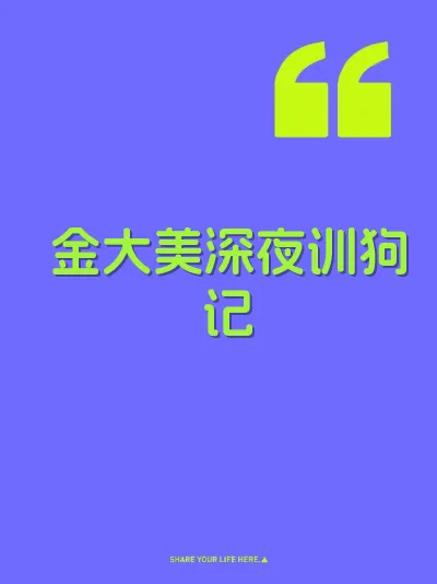 金大美深夜训狗记 封面