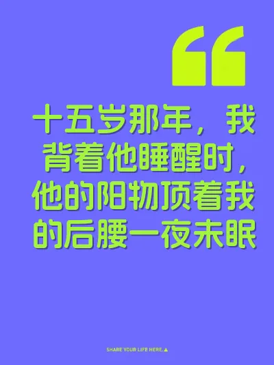 十五岁那年，我背着他睡醒时，他的阳物顶着我的后腰一夜未眠 封面
